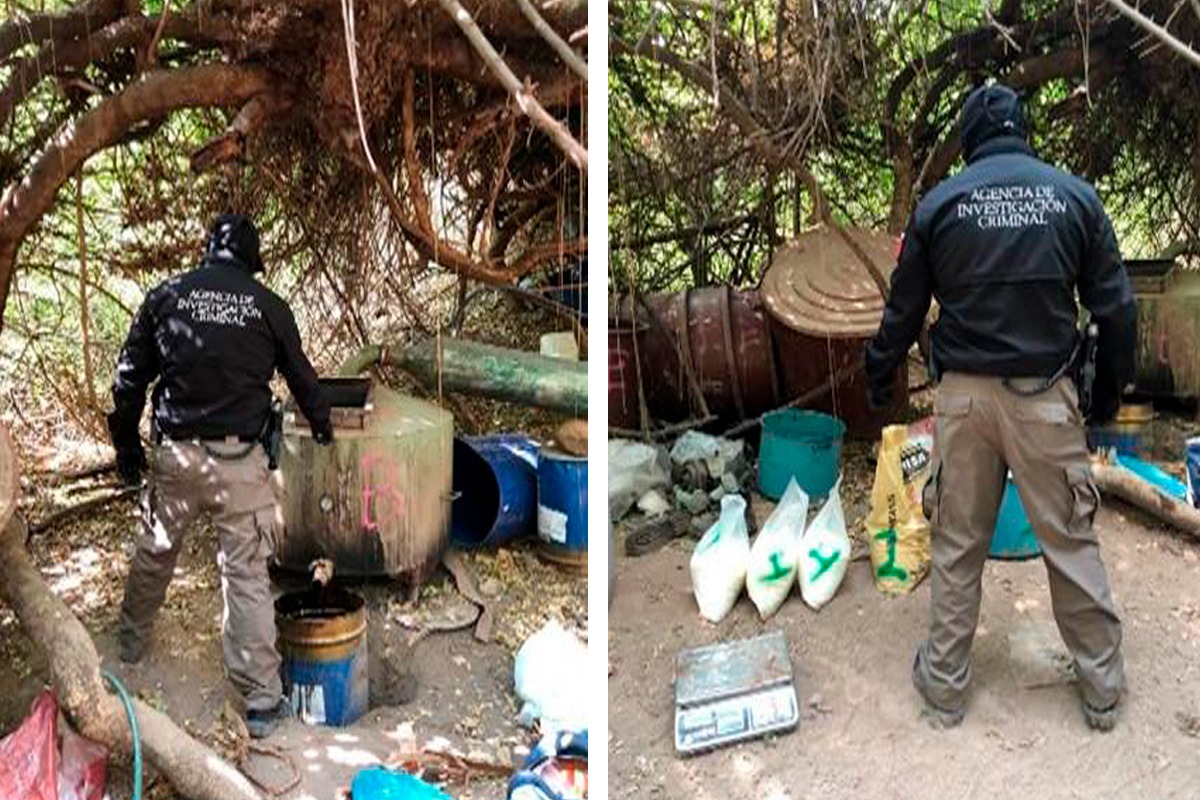 Desmantelan narcolaboratorio de drogas en el poblado Los Mayos, en Culiacán