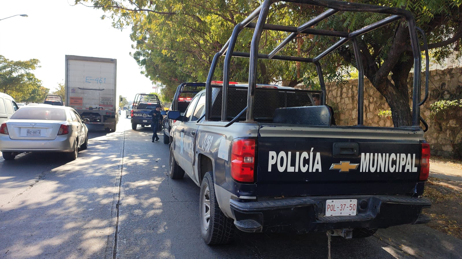 Detienen a hombre que circulaba en motocicleta con reporte de robo en Mazatlán Patrulla de la policía municipal de Mazatlán (Los Noticieristas)