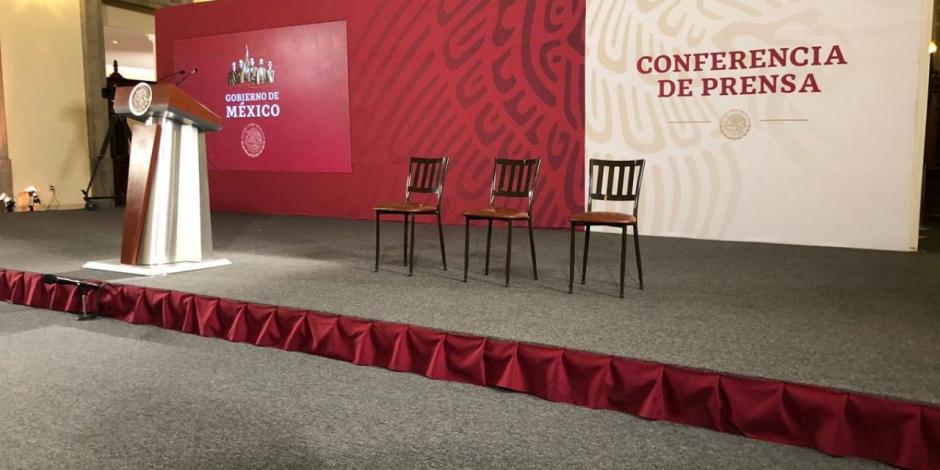Sala de la conferencia mañanera. Foto: Cortesía