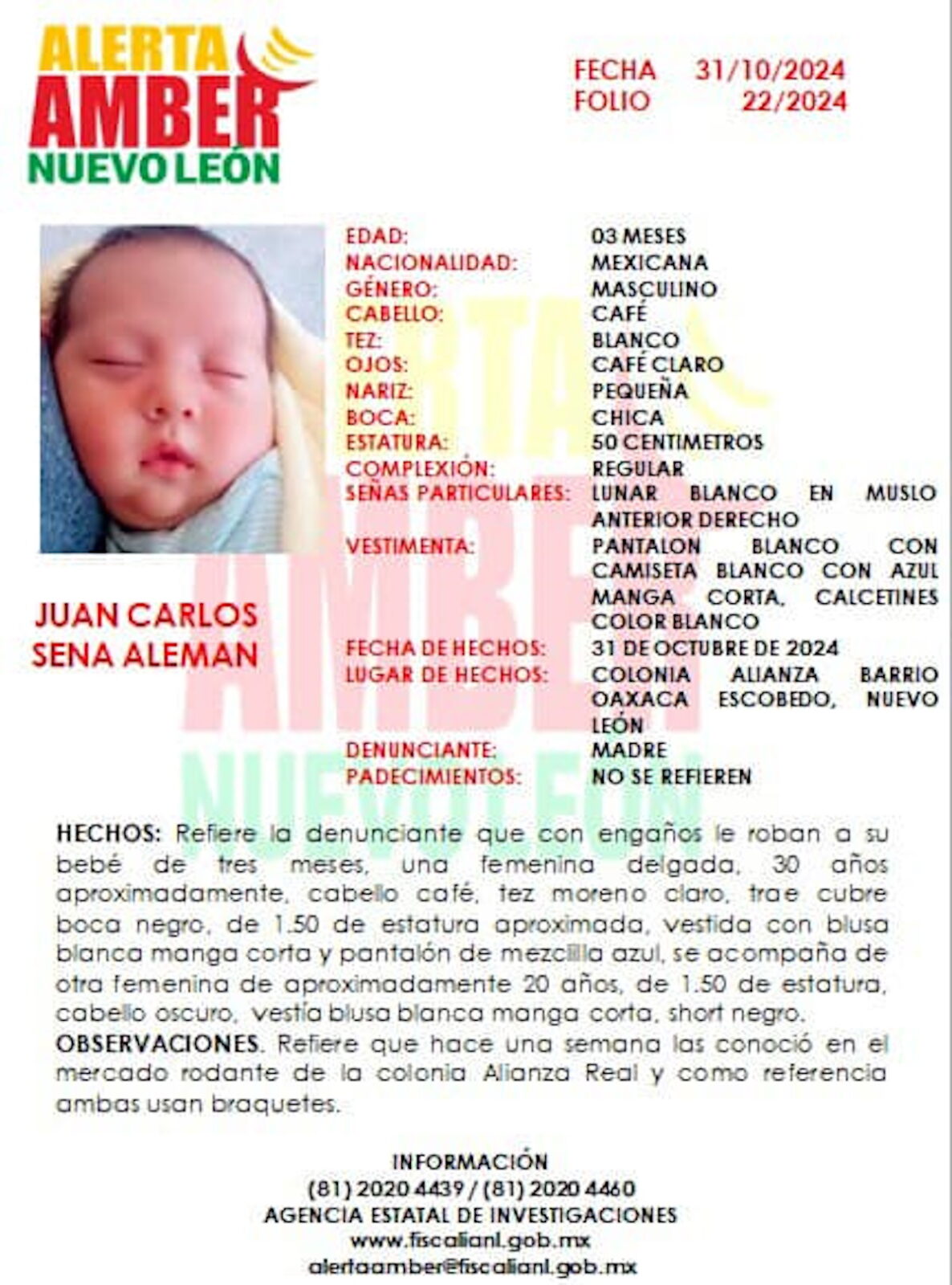 Actualización | Así fue como se robaron al bebé Juan Carlos en Nuevo León