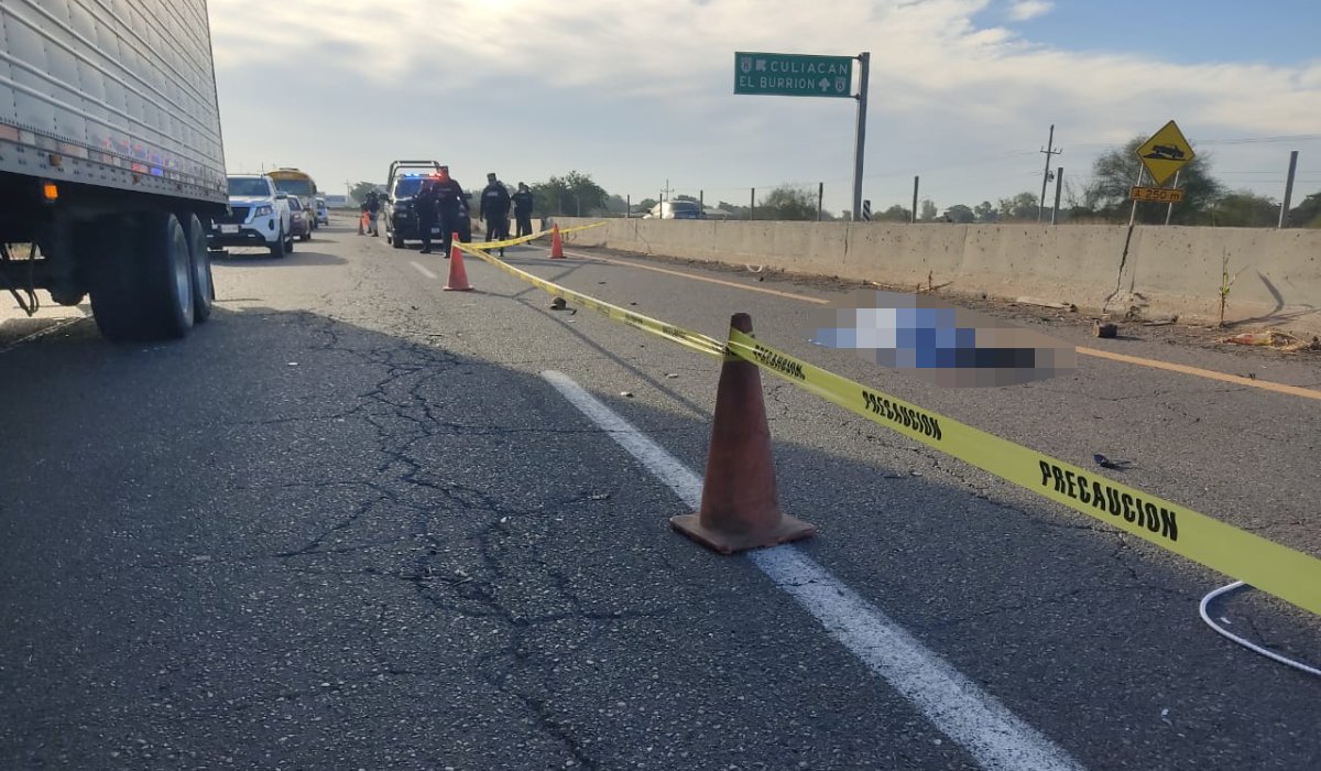 adulto mayor muere atropellado en la carretera México 15 en Guasave