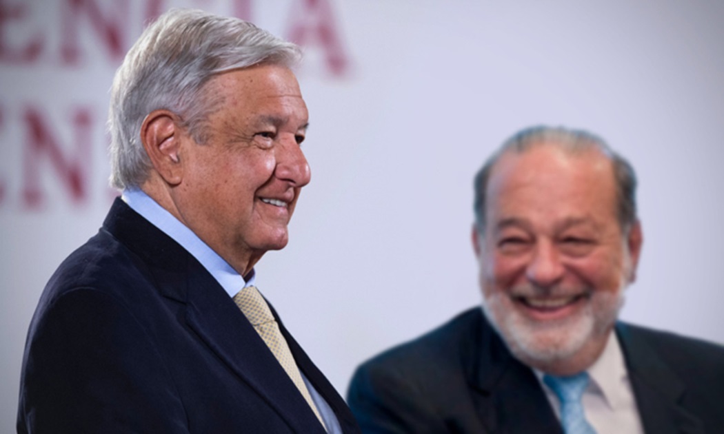 Andrés Manuel López Obrador y Carlos Slim