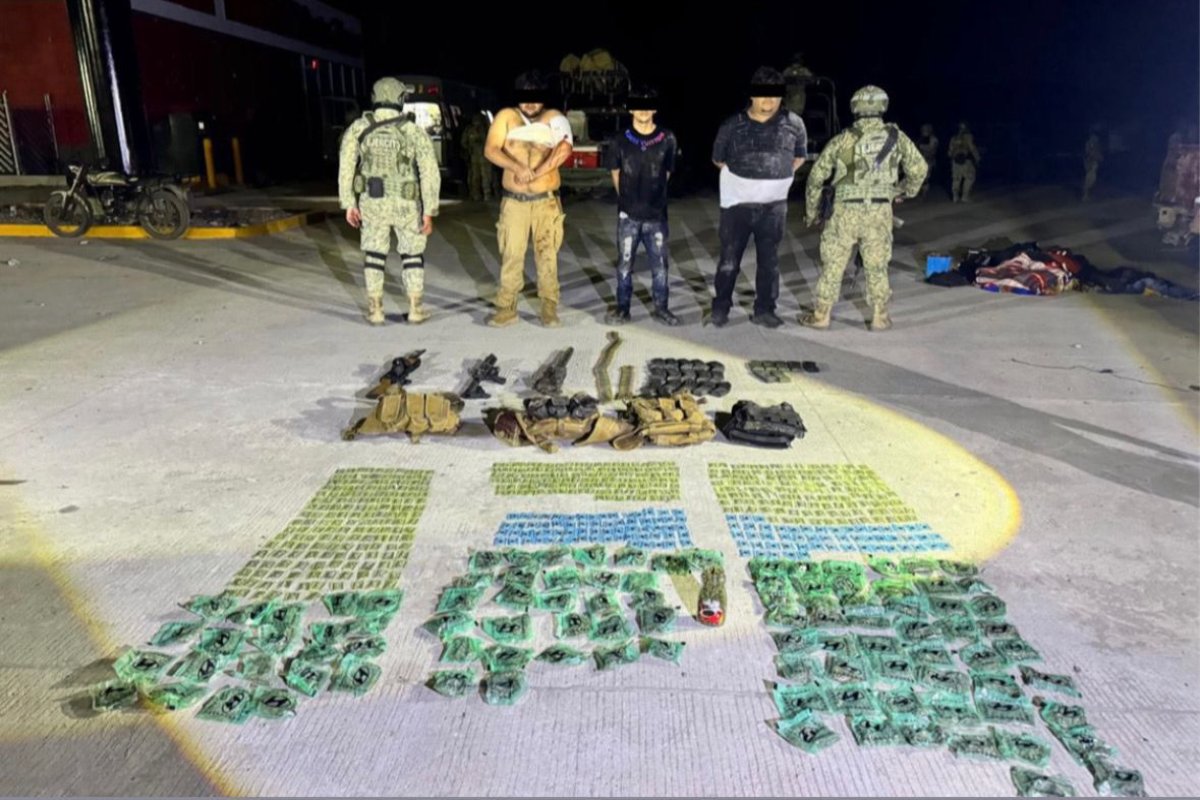 Ataque a militares en Villa Juárez, Navolato dejó 4 detenidos, armas, droga y un vehículo recuperado
