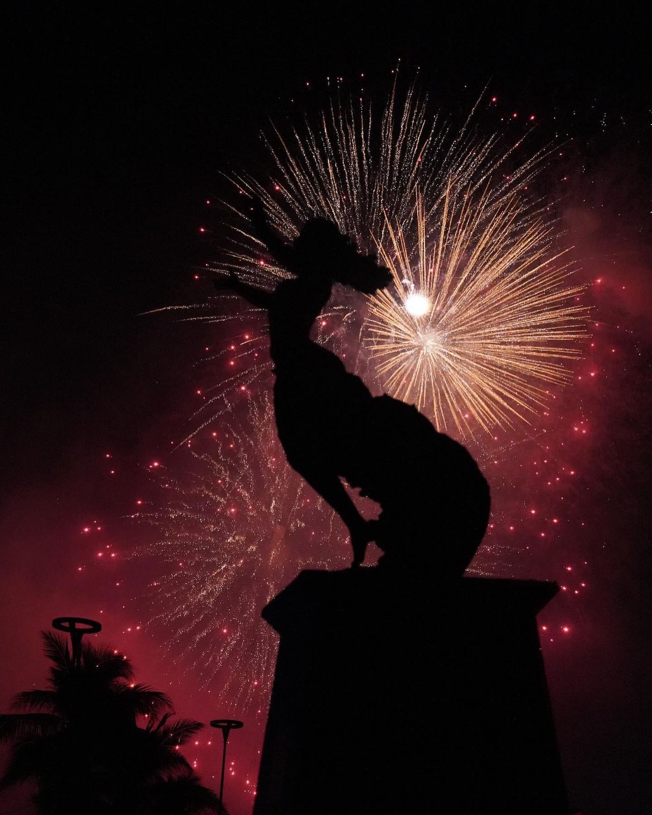 Espectáculo de luces previo a inicio del Maratón y Triatlón Pacífico en Mazatlán