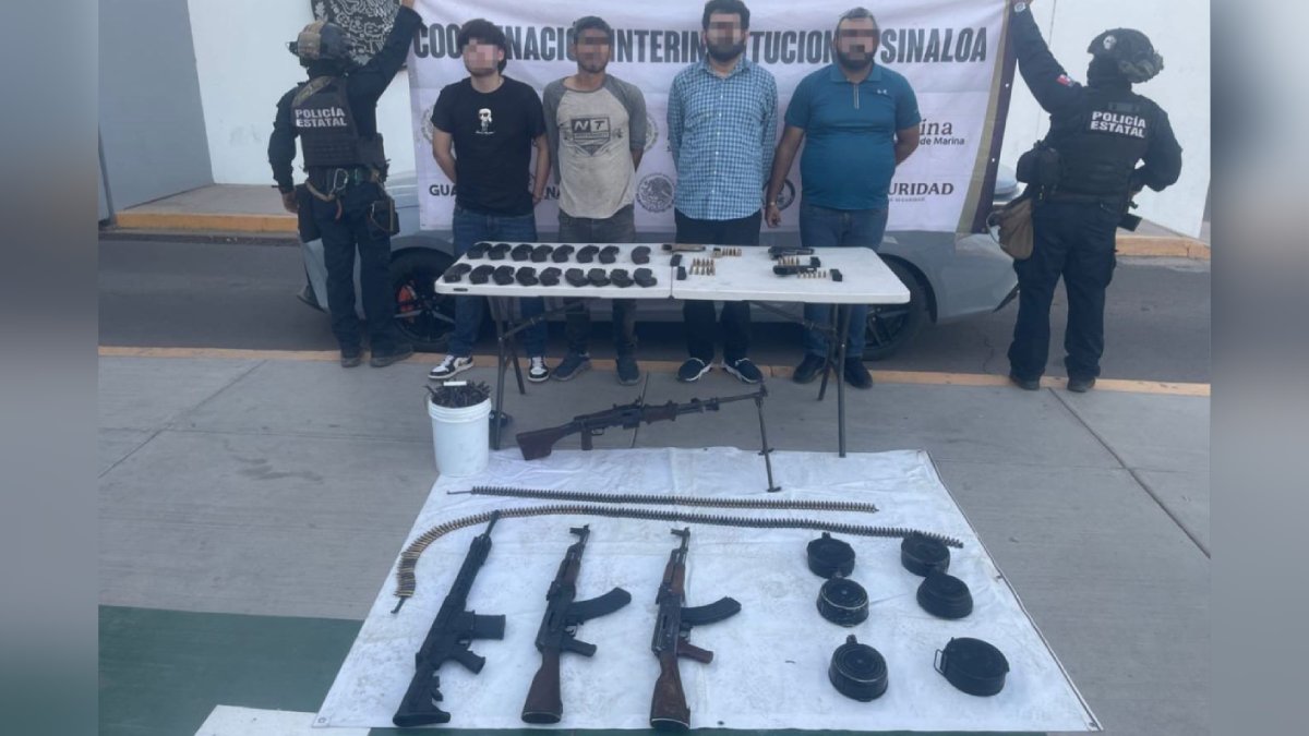 Hay 4 detenidos con armas de grueso calibre en Chinitos, Angostura, tras operativo militar