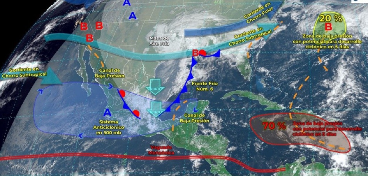 Frente frío número 6 traerá disminución de uno o dos grados en la temperatura: Meteorólogo