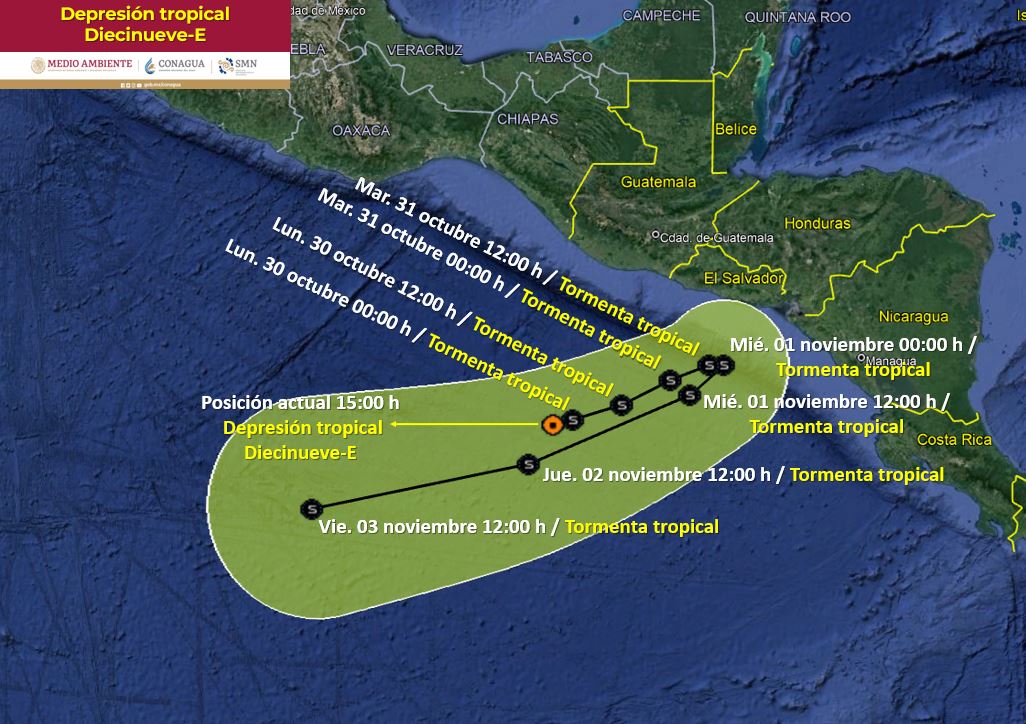 La tormenta tropical 'Pilar' estaría formándose a la medianoche