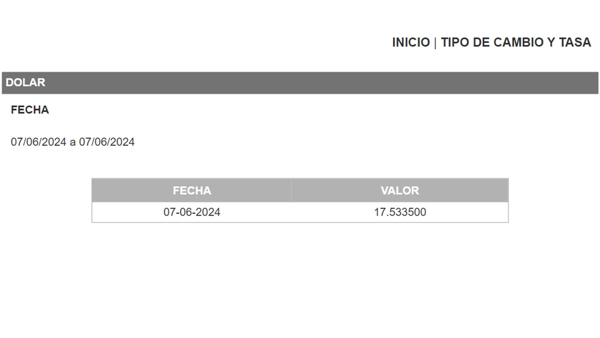 Precio del dólar en el Diario Oficial de la Federación