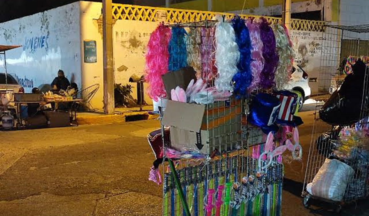 Venta de artículos en la calle en Mazatlán